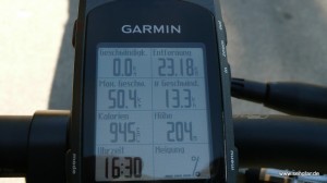 ...und mit dem GPS werden die Streckendaten aufgezeichnet