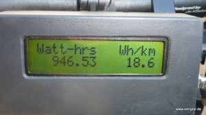 Testen heißt immer auch Messen: Hier Anzeige des Energieverbrauchs