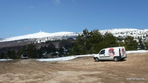 Der Mont Ventoux bei der Vortour im April