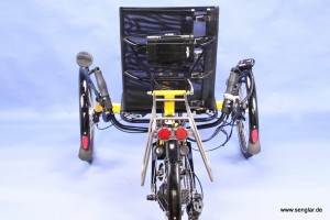 Das AnthroTech-Trike: Die Batterie hat einen besonderen Platz am Fahrersitz gefunden