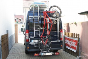 So geht´s: Das Senglar-Pedelec als Tandem in der Transportlage